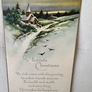 Christmas vintage post card- My Friends Christmas